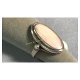 Size 9 Sterling Pink Shell Ring