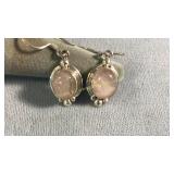 Sterling Silver Rose Quartz Earrings