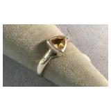 Size 6.5 Sterling & Citrine Ring