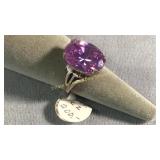 Size 7 Sterling & Pink Cubic Zirconia