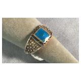 Size 9.5 Sterling & Turquoise Ring