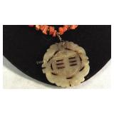 Jasper Necklace w/Chinese Medallion 16in.