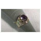 Size 7.5 Sterling & Amethyst Ring