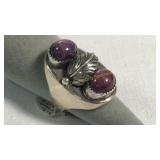Size 10.25 Sterling & Purple Star Ruby Ring