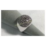 Size 8.25 Sterling & Chocolate Cubic Zirconia