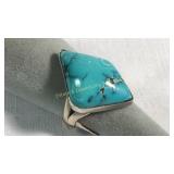 Size 9.25 Sterling & Turquoise Ring