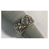 Size 9 Sterling & Cubic Zirconia Ring