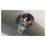 Size 9 Sterling & Amethyst Ring