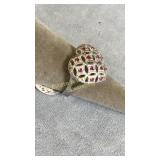Size 7.5 Sterling Silver & Ruby Ring