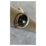Size 8.75 Sterling Silver & Onyx Ring