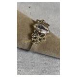 Size 8.5 Sterling Silver & Cubic Zirconia Ring