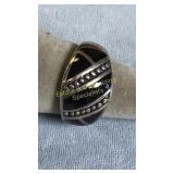 Size 8.25 Sterling Silver & Onyx Ring