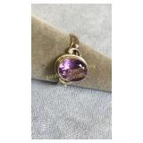 Size 8.25 Sterling Silver & Amethyst Ring