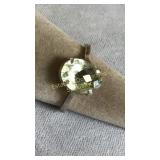 Size 8.5 Sterling Silver & Green Amethyst Ring