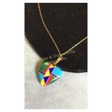 Gemstone Inlaid GF Pendant