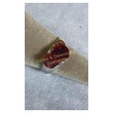 Size 9.5 Sterling Silver & Red Cubic Zirconia Ring