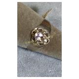 Size 9.75 Sterling Silver & Amethyst Ring