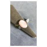 Size 7.5 Sterling Silver & Pink Shell Ring