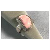 Size 8.5 Sterling & Rhodocrosite Ring