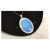 Opalite Pendant on 15in Sterling Chain