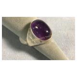 Size 7.5 Sterling & Amethyst Ring