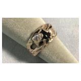 Size 8.5 Sterling & Onyx Ring