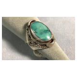 Size 8 Sterling & Turquoise Ring
