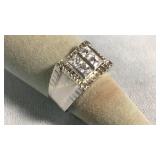 Size 11.75 Sterling & Cubic Zirconia Ring