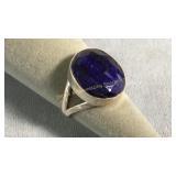 Size 7.25 Sterling & Sapphire Ring