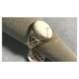Size 9 Sterling & White Buffalo Turquoise Ring