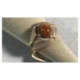 Size 9 Sterling & Obsidian Ring