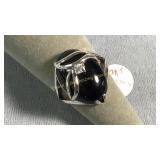 Size 8.5 Sterling & Onyx Ring