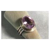 Size 13 Sterling & Amethyst Ring