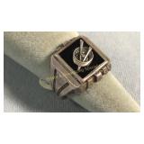 Size 7 Sterling & Onyx 