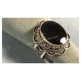 Size 10 Sterling & Garnet Ring