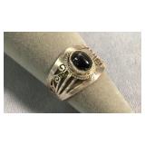 Size 9.5 Sterling & Onyx Ring