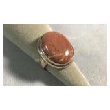 Size 7.5 Sterling & Rhodonite Ring