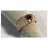 Size 9 Sterling & Garnet Ring