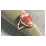 Size 6 Sterling & Pink Agate Ring