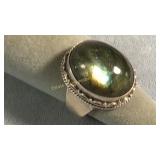 Size 9 Labradorite & Sterling Ring