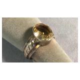 Size 9.5 Sterling & Citrine Ring