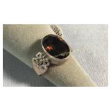 Size 9 Garnet & Sterling Ring