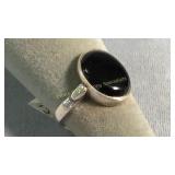 Size 9 Sterling & Onyx Ring