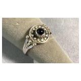 Size 7 Sterling & Onyx Ring