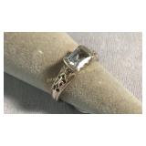 Size 6.5 Blue Topaz & Sterling Ring