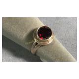 Size 7 Garnet & Sterling Ring