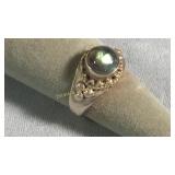 Size 9 Labradorite & Sterling Ring