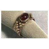 Size 7 Garnet & Sterling Ring