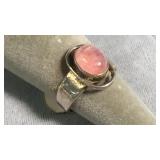 Size 6.75 Pink Rainbow Moonstone Ring