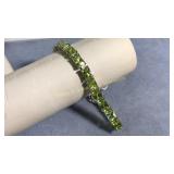 Sterling Silver & Lime Cubic Zirconia Bracelet
